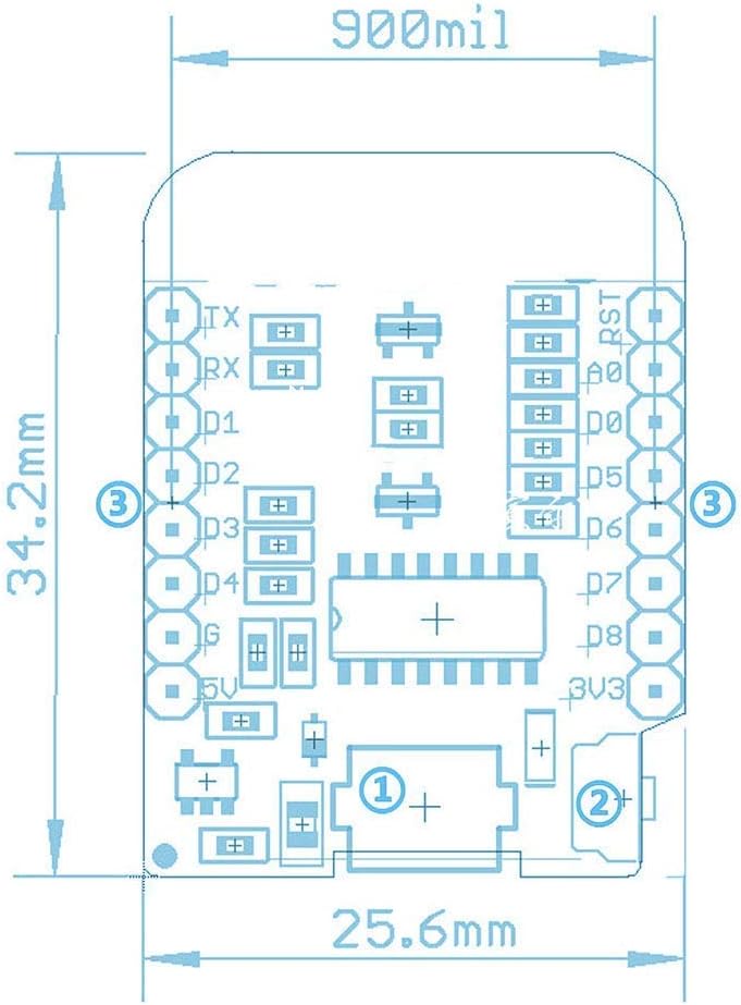 ACEIRMC 6pcs ESP8266 D1 MINI WiFi Dev Board ESP-12 ESP-12F NodeMcu Mini Module for WeMos Lua 4M Bytes WLAN WiFi Internet Development Board Base on ESP8266 ESP-12F for Arduino - Image 3
